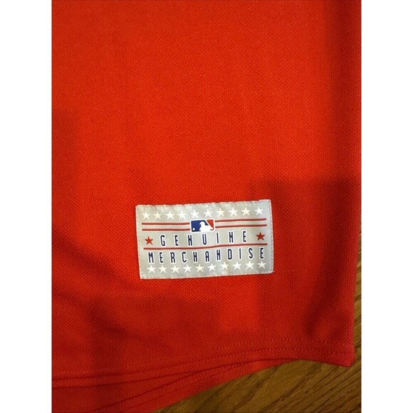 MLB Genuine Merchandise Boston Red Sox MLB Baseball Pedroia Red 2X Jersey EUC - Picture 4 of 6